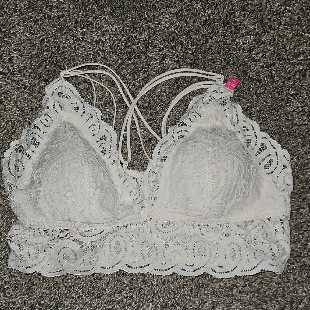 PINK Victoria's Secret Cream Lace Bralette Xl NWT